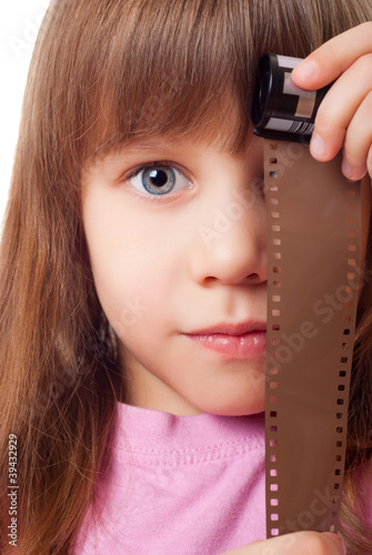 girl with a film