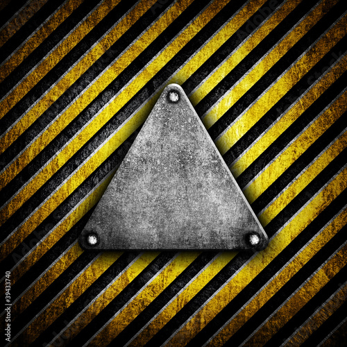 warning background with triangle plate
