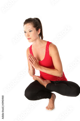 Frau macht Yoga