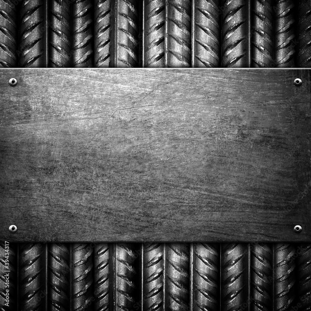 Φωτογραφία metal plate with steel bar
