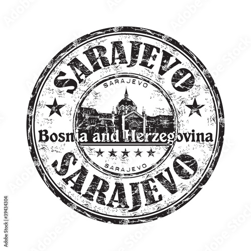 Sarajevo grunge rubber stamp