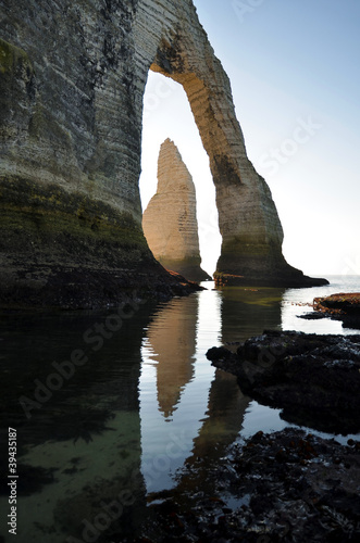 Famous pointed Needle of Etretat in France photo