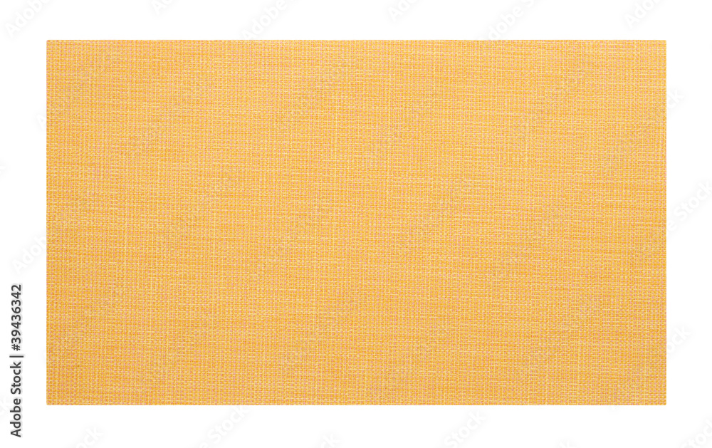 Fototapeta premium Yellow fabric sample isolated on white background