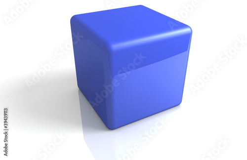 blue 3d cube