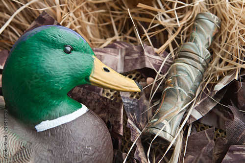duck decoy with stuffed and calls