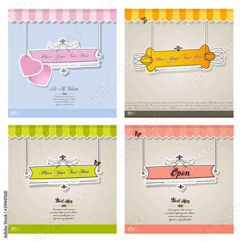 Set of vintage background with place for your text.