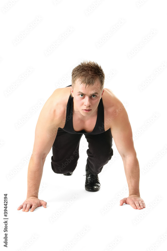 Full length portrait of an athlete ready to run Full length portrait of an athlete ready to run