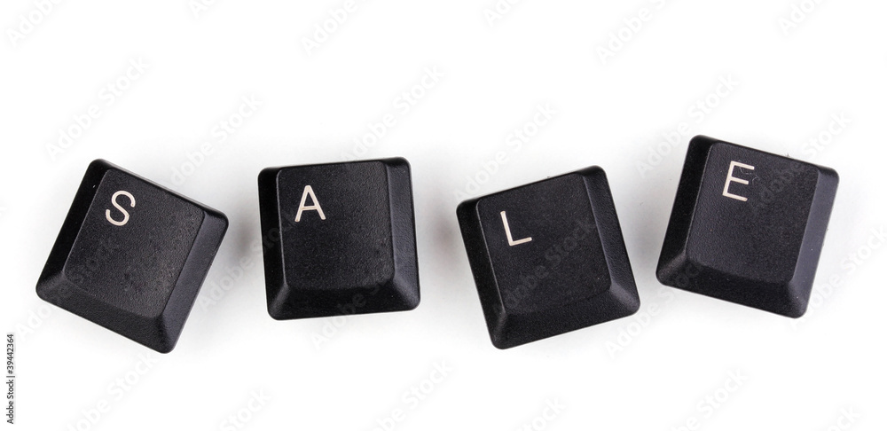 Keyboard keys saying sale isolated on white Keyboard keys saying sale isolated on white