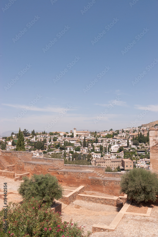 View over Albaicin from the Alhambra in Granada