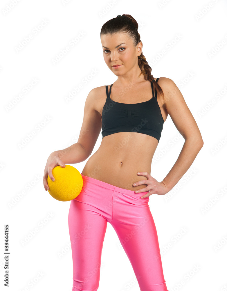 attractive woman exercise with ball attractive woman exercise with ball