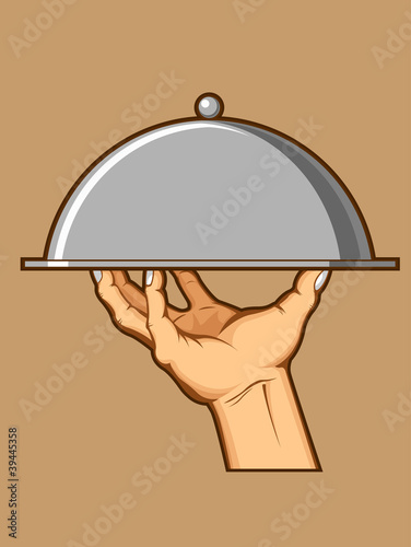 Hand Serving Tray of Food