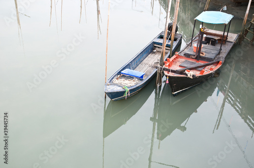 two fishing boats anchor in the dock © cappui