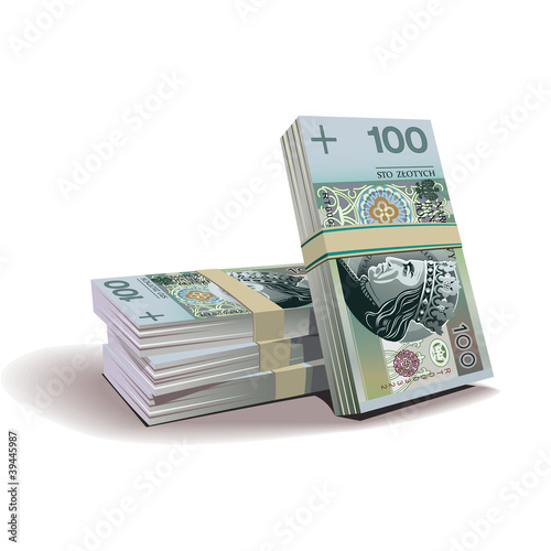 zloty banknotes vector illustration, financial theme