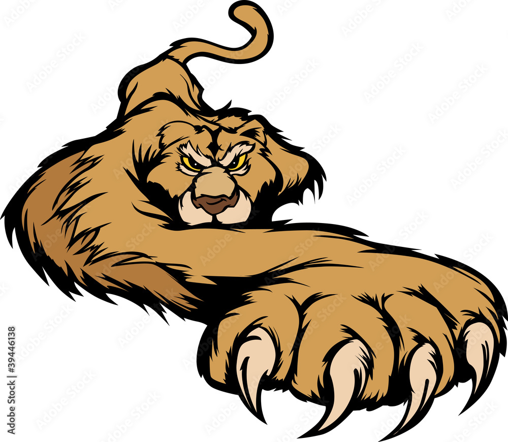 Obraz premium Cougar Mascot Body Prowling Vector Graphic