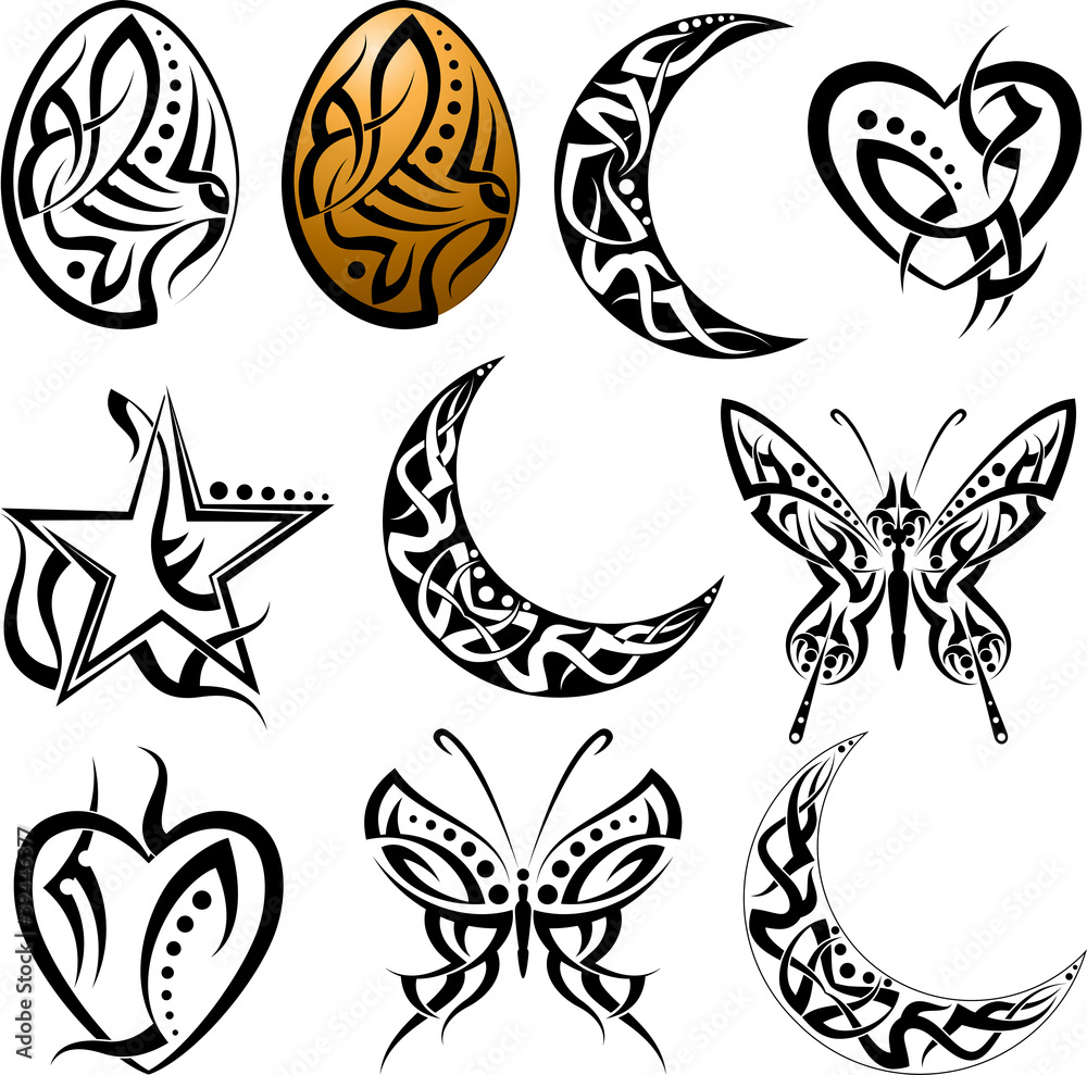 Tattoo Egg, Moon, Heart, Butterfly Tattoo Egg, Moon, Heart, Butterfly