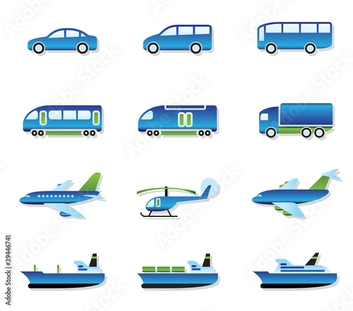 Road, air, rail and water transport - vector illustration
