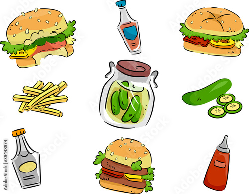 Hamburger and Pickle Icons