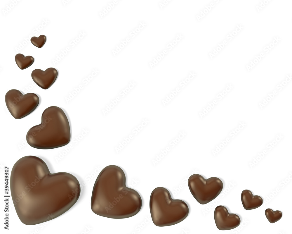 Fototapeta premium Corner, made from heart shaped chocolate candies