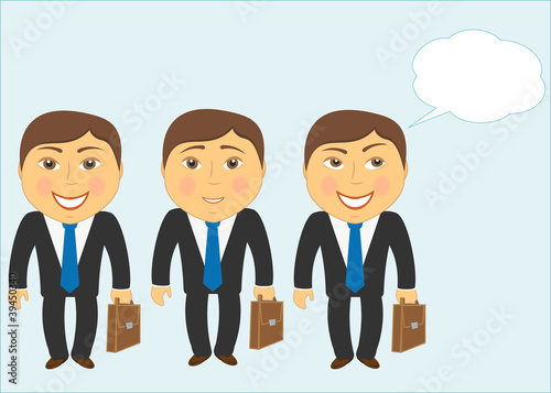 set isolated mans with other faces space for text