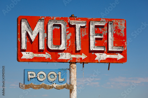 Vintage, neon motel sign