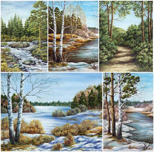 Set Siberian landscapes