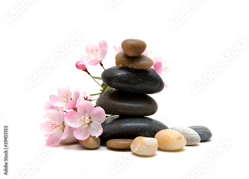 Zen   spa stones with flowers