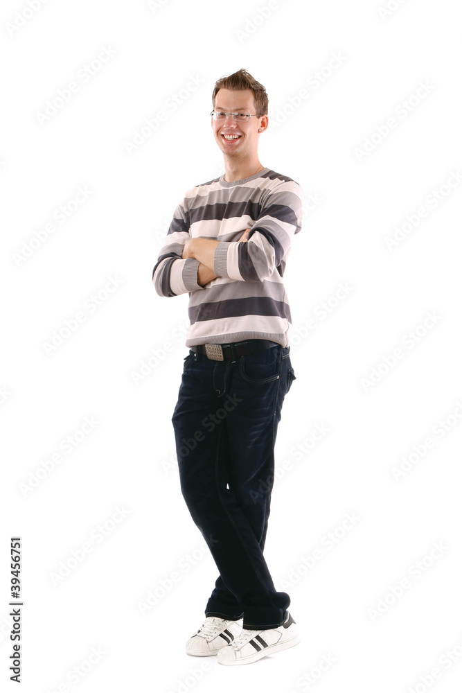 Naklejka premium Young college student isolated on white