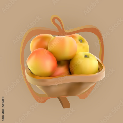 apples in wooden bowl