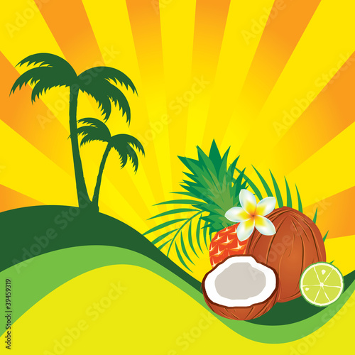 tropical fruit background