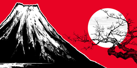 Poster Art Studio Berg Fuji im japanischen Frühling  © Isaxar