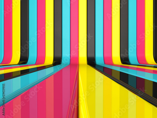 CMYK concept 3d render illustration