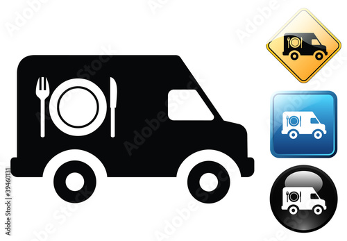 Catering van delivery pictogram and signs