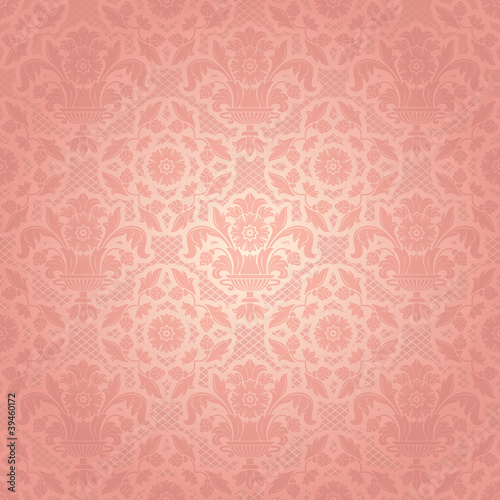 Lace background, ornamental pink flowers template