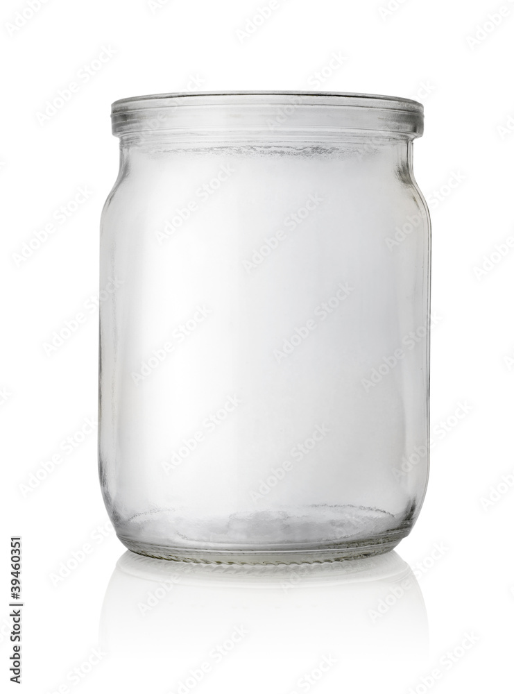 Empty glass jar isolated Empty glass jar isolated