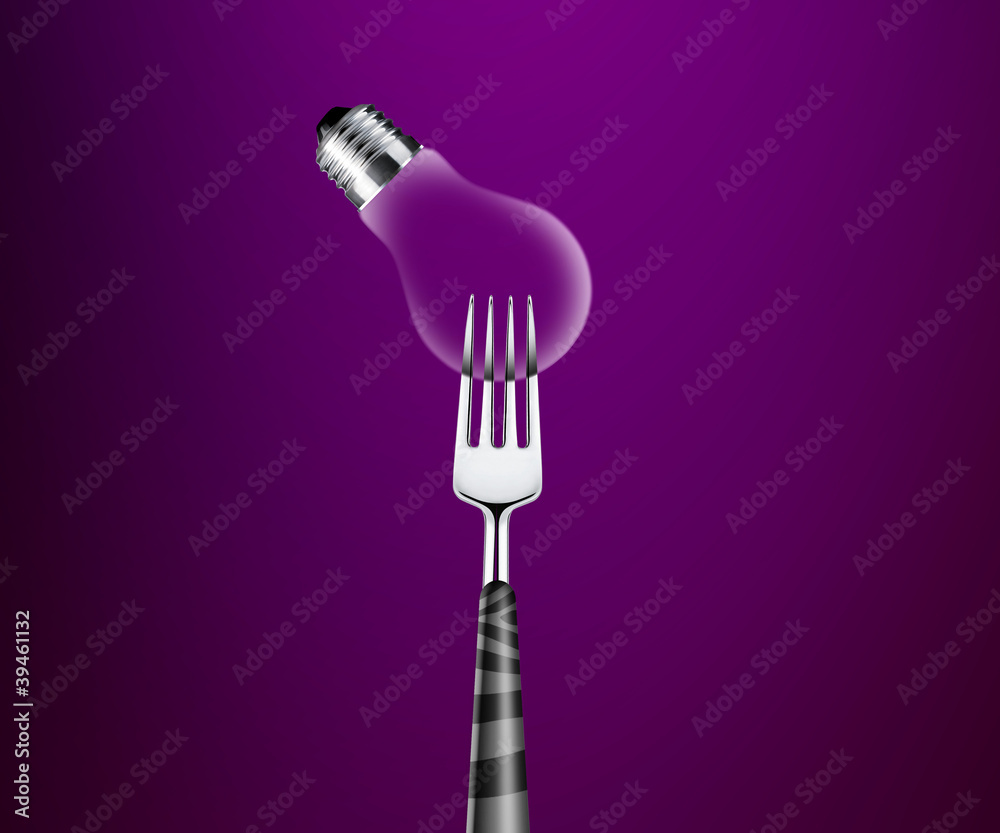 Forks around light bulb Forks around light bulb