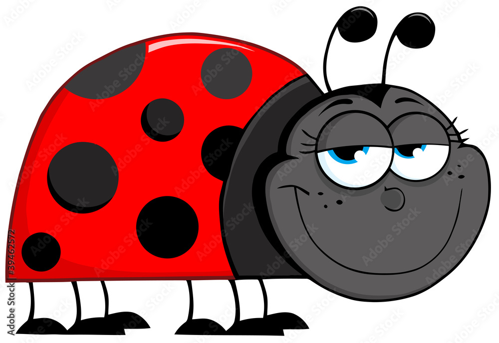 Fototapeta premium Happy Ladybug Cartoon Character