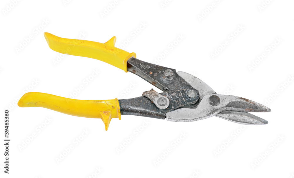 Obraz premium Shears for metal, isolated on white background
