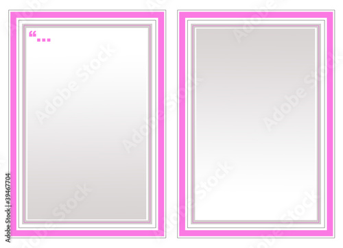 Pink frame on gray