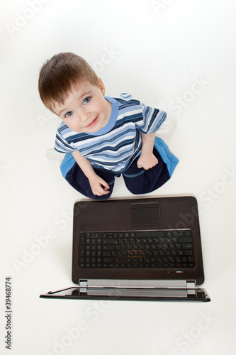 Adorable child playing with...