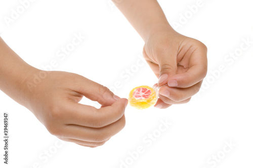 Unwrapping a candy