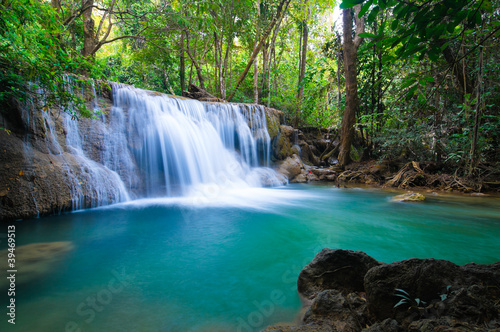 Waterfall in forest, Kanchanaburi, Thailand