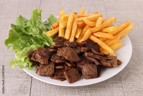 kebab meat and french fries