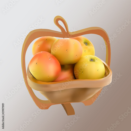 apples in wooden bow