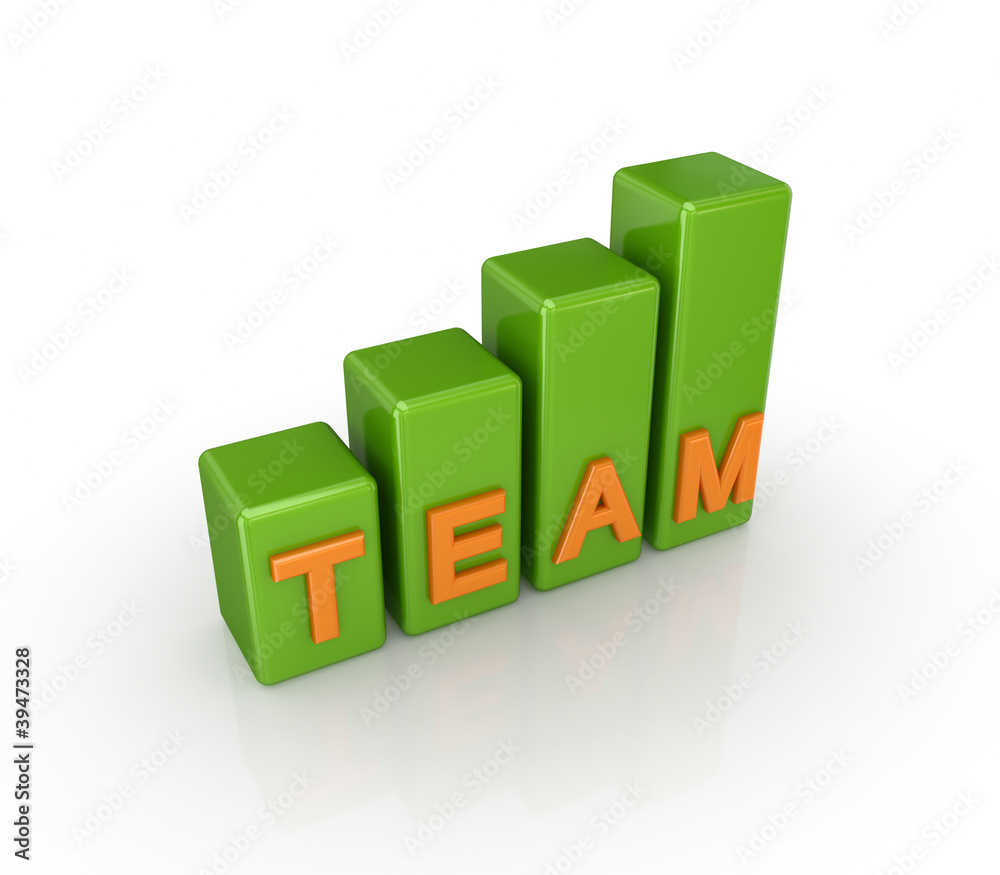Green graph with a word TEAM. Green graph with a word TEAM.