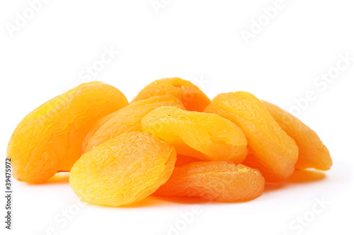 delicious dried apricots isolated on white