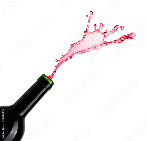 Wine bottle and splash