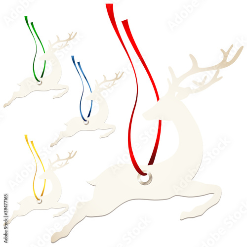 Christmas Hangtags Reindeer Looking Back