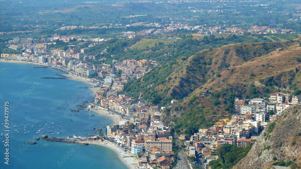Fototapeta premium Côte sicilienne depuis Taormina, Sicile