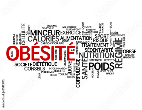Nuage de Tags "OBESITE" (surpoids régime obèse santé diététique)