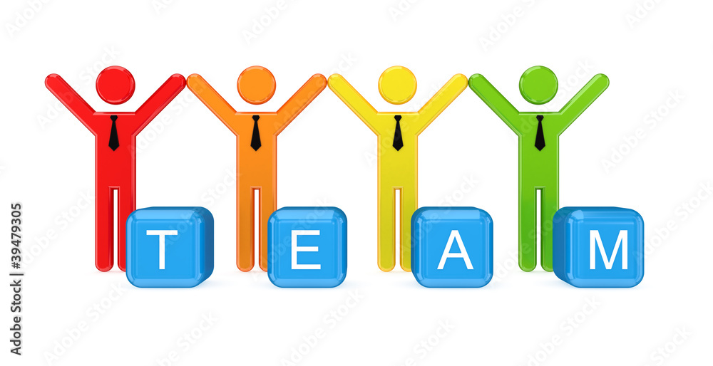 Fototapeta premium Team of 3D small people.